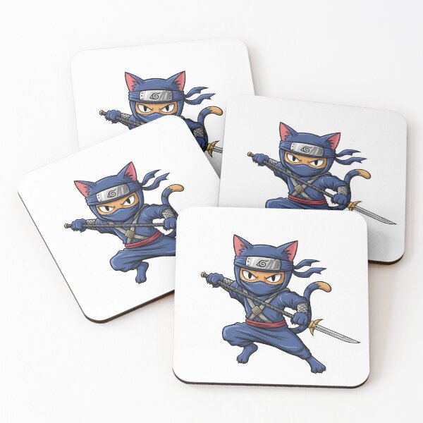 Item preview, Ninja cat in a blue costume ready for battle designed and sold by VerizalShop.