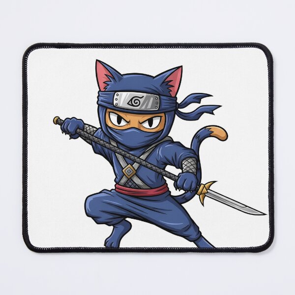 Item preview, Ninja cat in a blue costume ready for battle designed and sold by VerizalShop.