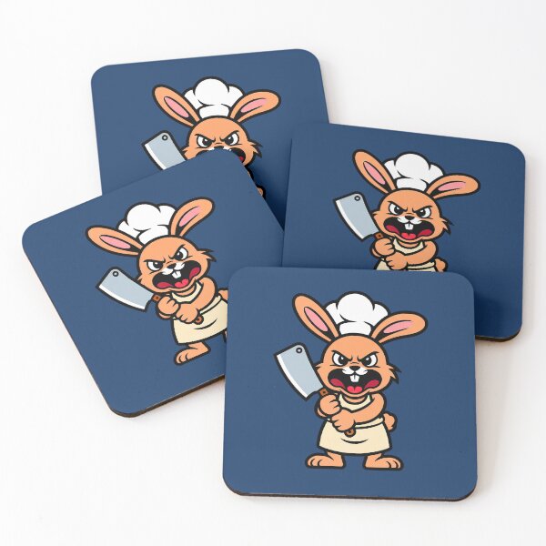 Item preview, Angry Bunny Chef with Meat Cleaver Cartoon designed and sold by MavtM.