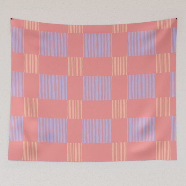 Item preview, Seersucker Gingham Stripes - Coral designed and sold by Good Favor.
