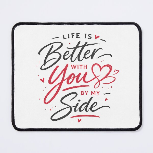 Item preview, Life Is Better With You By My Side – Romantic Love Typography designed and sold by EJWorlds.