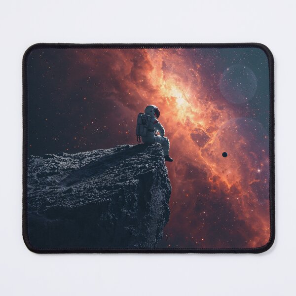 Item preview, Astronaut Sitting Asteroid Edge Nebula Deep Space Art designed and sold by Kynura.