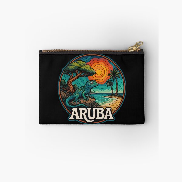 Item preview, Aruba Caribbean Island Gecko Trippy Art Travel designed and sold by TomFrontierArt.