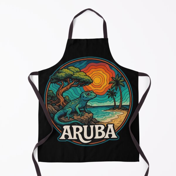Item preview, Aruba Caribbean Island Gecko Trippy Art Travel designed and sold by TomFrontierArt.