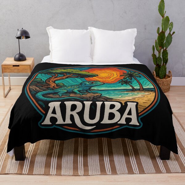 Item preview, Aruba Caribbean Island Gecko Trippy Art Travel designed and sold by TomFrontierArt.