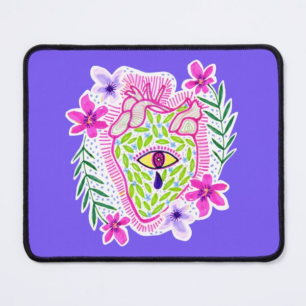 Item preview, Surreal Botanical Heart: Mystical Eye & Vibrant Flowers designed and sold by Lienzo Cósmico.