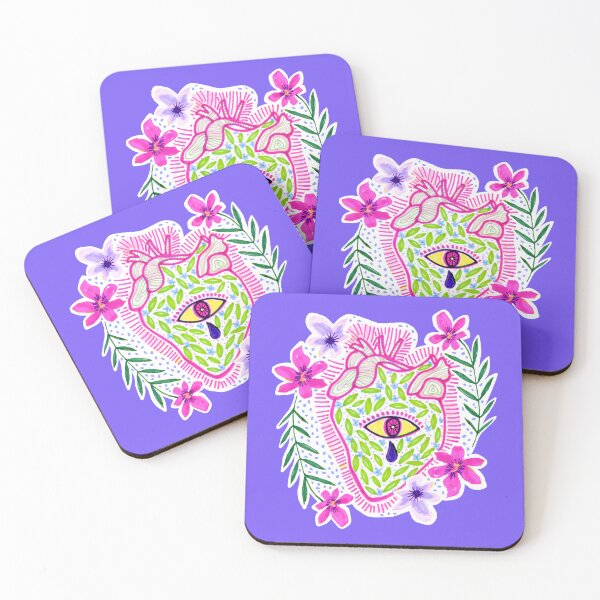 Item preview, Surreal Botanical Heart: Mystical Eye & Vibrant Flowers designed and sold by Lienzo Cósmico.