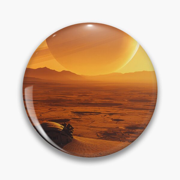 Item preview, Ringed Planet Alien Desert Abandoned Spacecraft Space Art designed and sold by Kynura.