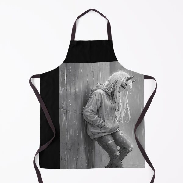 Item preview, Anime Girl in Rain, Monochrome designed and sold by DeBrainstore.