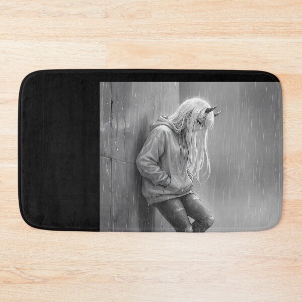 Item preview, Anime Girl in Rain, Monochrome designed and sold by DeBrainstore.