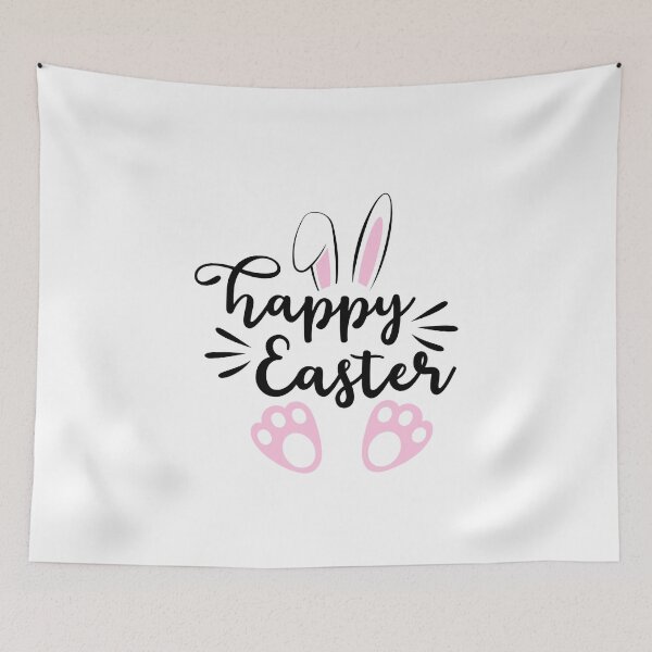 Item preview, Happy Easter Bunny Ears & Paw Cute Typography Design designed and sold by Artsy Corner.