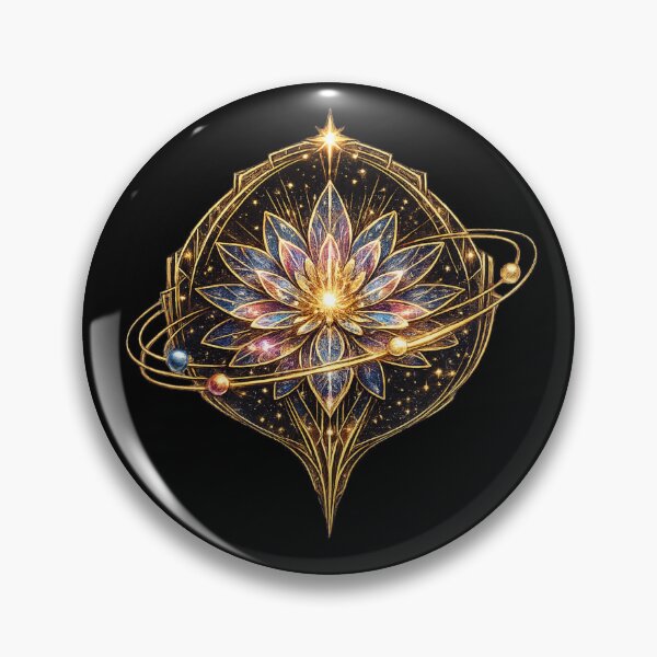 Item preview, Celestial Orbit Blossom – Cosmic Blossom with Planetary Rings (Galactic Mandala Design) designed and sold by slinsish.