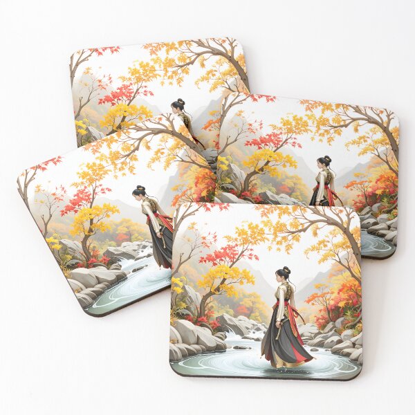Item preview, Asian Fantasy Art — Mystical River Scene designed and sold by Schoenenwald - Illustrations Uniques et Originales.