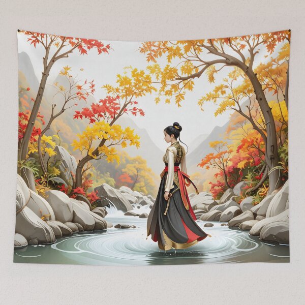 Item preview, Asian Fantasy Art — Mystical River Scene designed and sold by Schoenenwald — Art Japonais, Zen & Nature.