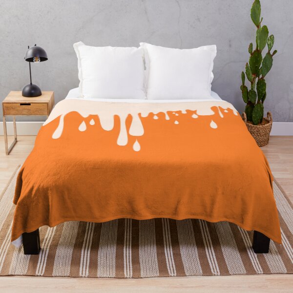 Item preview, 70's, 80s Punk Abstract Drip Painting in Orange and Cream designed and sold by MellowCat.