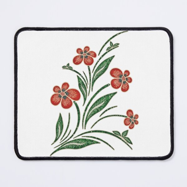 Item preview, Vintage Red Floral Embroidery Folk Art Design designed and sold by Foxglovers Studio .