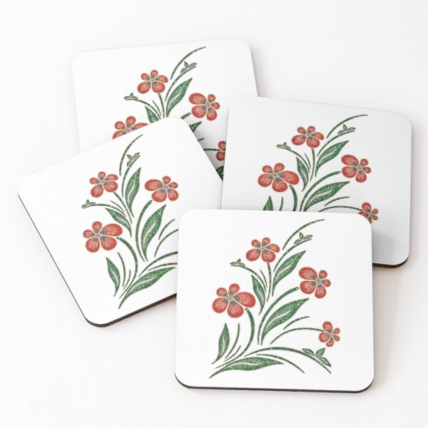 Item preview, Vintage Red Floral Embroidery Folk Art Design designed and sold by Foxglovers Studio .