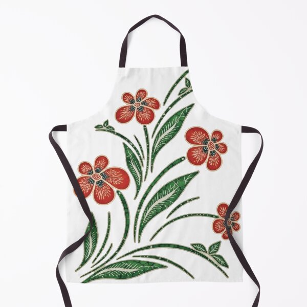 Item preview, Vintage Red Floral Embroidery Folk Art Design designed and sold by Foxglovers Studio .