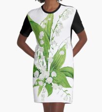 Weiße Maiglöckchen T-Shirt Kleid