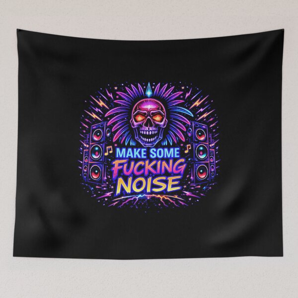 Item preview, Make Some Fucking Noise – Loud Bass Neon Party Art designed and sold by leyfinder.