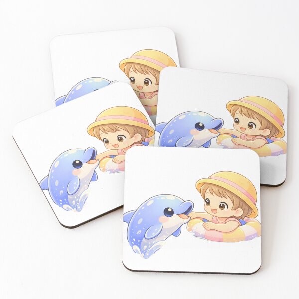 Item preview, Ocean Best Friends - Kawaii Dolphin & Child. designed and sold by Lylysun.