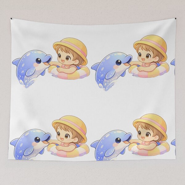 Item preview, Ocean Best Friends - Kawaii Dolphin & Child. designed and sold by Lylysun.