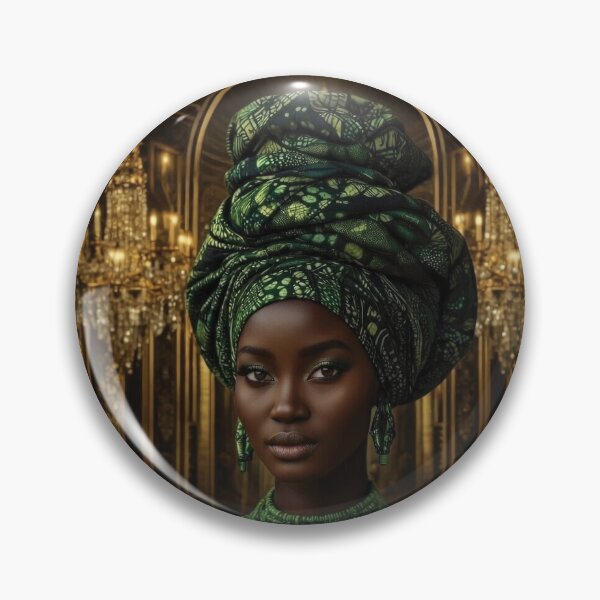 Item preview, Regal African Woman in Vibrant Green Gele Portrait designed and sold by Foxglovers Studio .