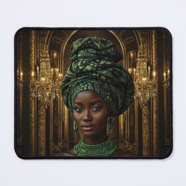 Item preview, Regal African Woman in Vibrant Green Gele Portrait designed and sold by Foxglovers Studio .