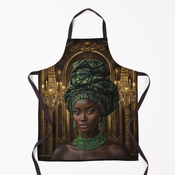 Item preview, Regal African Woman in Vibrant Green Gele Portrait designed and sold by Foxglovers Studio .
