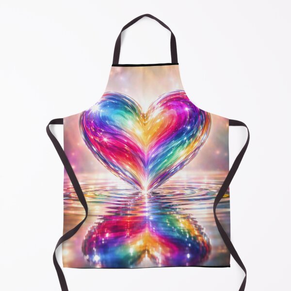 Item preview, A Glowing Rainbow Crystal Heart Reflecting On Shimmering Water Surface designed and sold by Dreamy Armine Art.