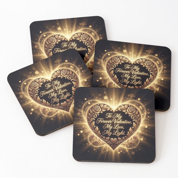 Item preview, Glowing Golden Heart Greeting For My Forever Valentine My Love My Light designed and sold by Dreamy Armine Art.