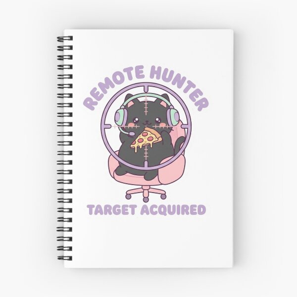 Item preview, Remote Hunter Target Acquired Cute Cat Gamer Work From Home Sticker designed and sold by ZYNORAworld.