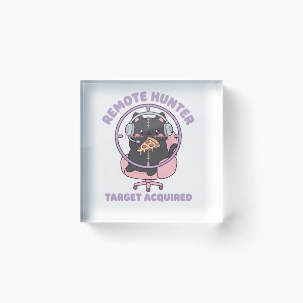 Item preview, Remote Hunter Target Acquired Cute Cat Gamer Work From Home Sticker designed and sold by ZYNORAworld.