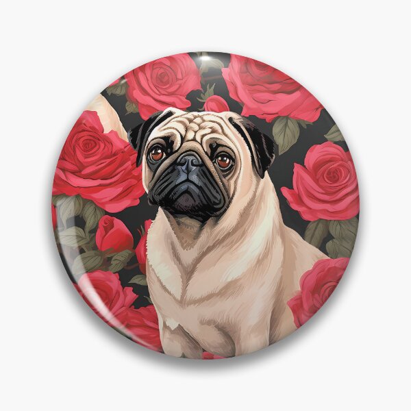 Item preview, Pug Dogs & Roses Throw Blanket designed and sold by candiscamera.