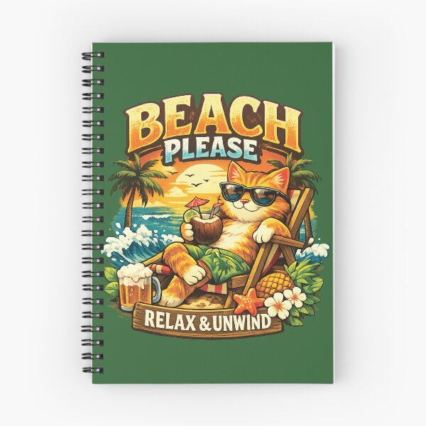 Item preview, Beach Please – Relax & Unwind Funny Summer Cat Art designed and sold by Foxglovers Studio .