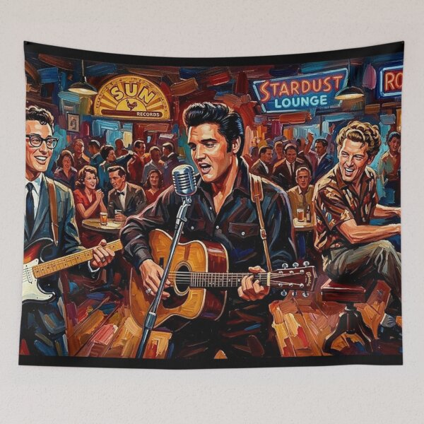 Item preview, The Birth of Rock: Elvis, Buddy & Jerry Lee Mid-Century Impasto designed and sold by Art's Diner.