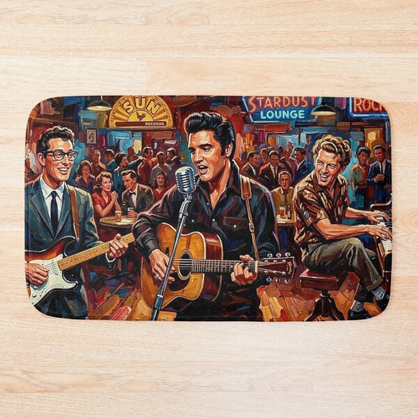 Item preview, The Birth of Rock: Elvis, Buddy & Jerry Lee Mid-Century Impasto designed and sold by Art's Diner.