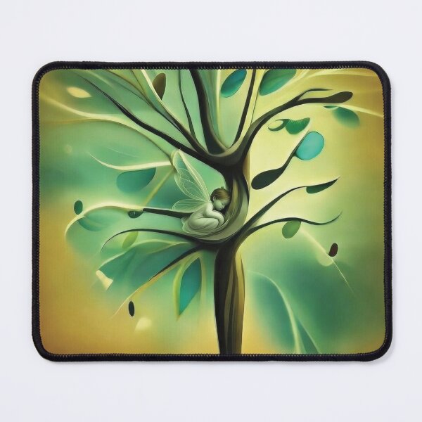 Item preview, Sleeping baby Fairy in Magical Tree Dreamy Fantasy Art designed and sold by Foxglovers Studio .