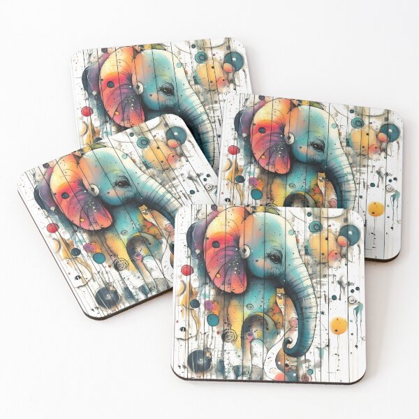 Item preview, Colourful Abstract Elephant Portrait with Grunge Texture designed and sold by Shoot-The-Moon.