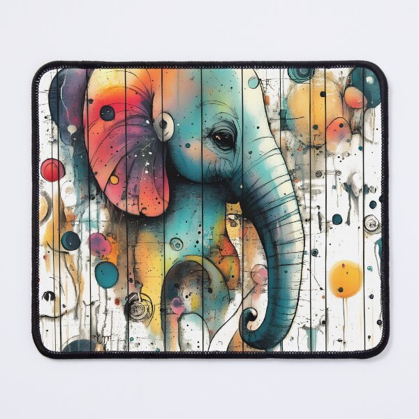 Item preview, Colourful Abstract Elephant Portrait with Grunge Texture designed and sold by Shoot-The-Moon.