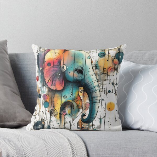 Item preview, Colourful Abstract Elephant Portrait with Grunge Texture designed and sold by Shoot-The-Moon.
