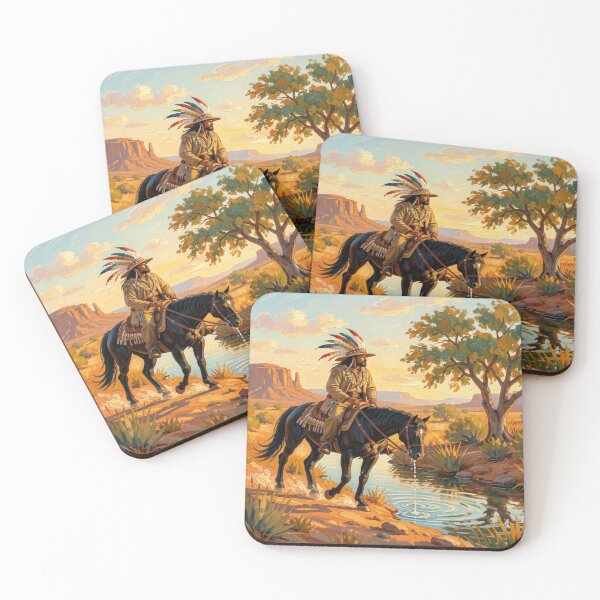 Item preview, Classic Earth and Sunset Rider – Native Spirit in Warm Light designed and sold by FotoworldEdel.