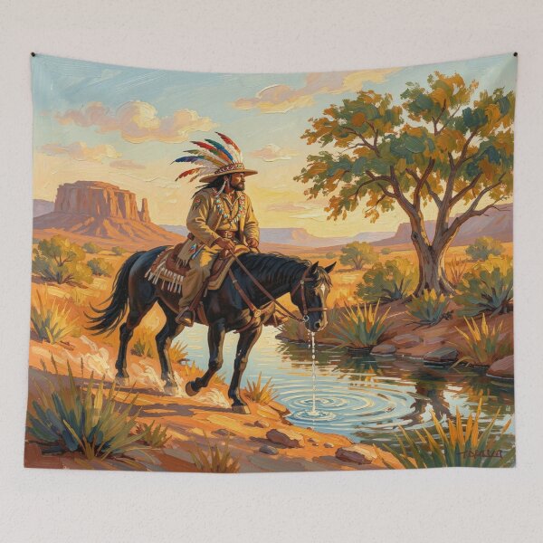 Item preview, Classic Earth and Sunset Rider – Native Spirit in Warm Light designed and sold by FotoworldEdel.