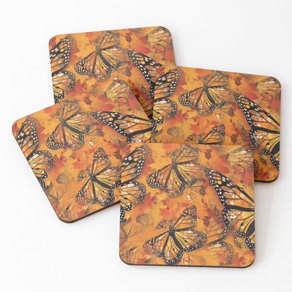 Item preview, Monarch Butterflies in Autumn Leaves Fall Foliage Art designed and sold by Foxglovers Studio .