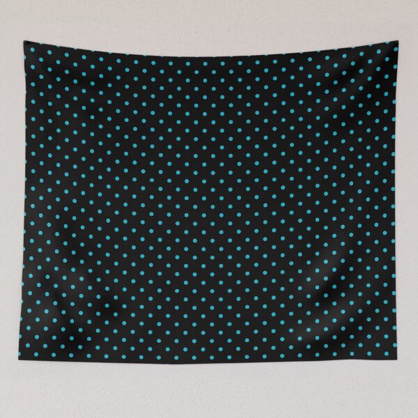 Item preview, Aqua Blue Polkadots On Black designed and sold by POLKAIWERX.