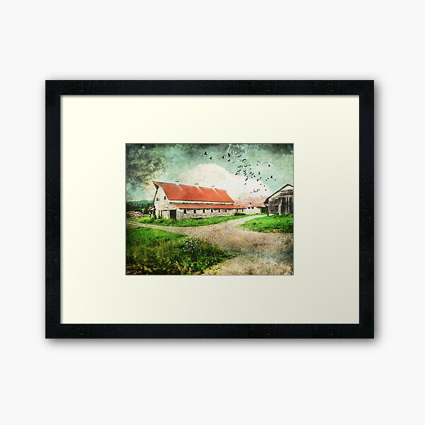 Tin Red Roof Framed Art Print
