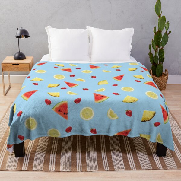 Item preview, Summer Fruit Pattern on Blue Background designed and sold by Arturo Daniel Garcia Palomo.