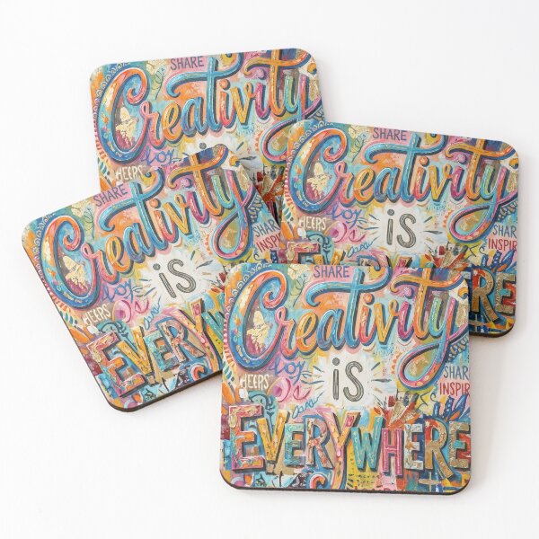 Item preview, Creativity is Everywhere – Colorful Inspirational Typography Art designed and sold by Infinite Art Lab.