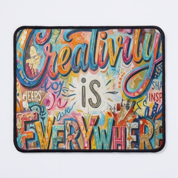 Item preview, Creativity is Everywhere – Colorful Inspirational Typography Art designed and sold by Infinite Art Lab.