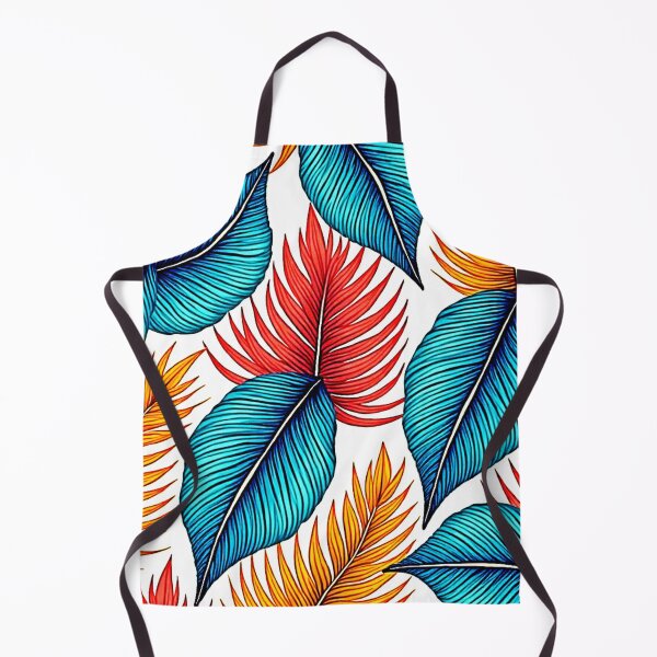 Item preview, Vibrant Tropical Leaf Pattern - Bold Teal, Red, and Orange Jungle Foliage designed and sold by Health And Fitness Posts e-Store.
